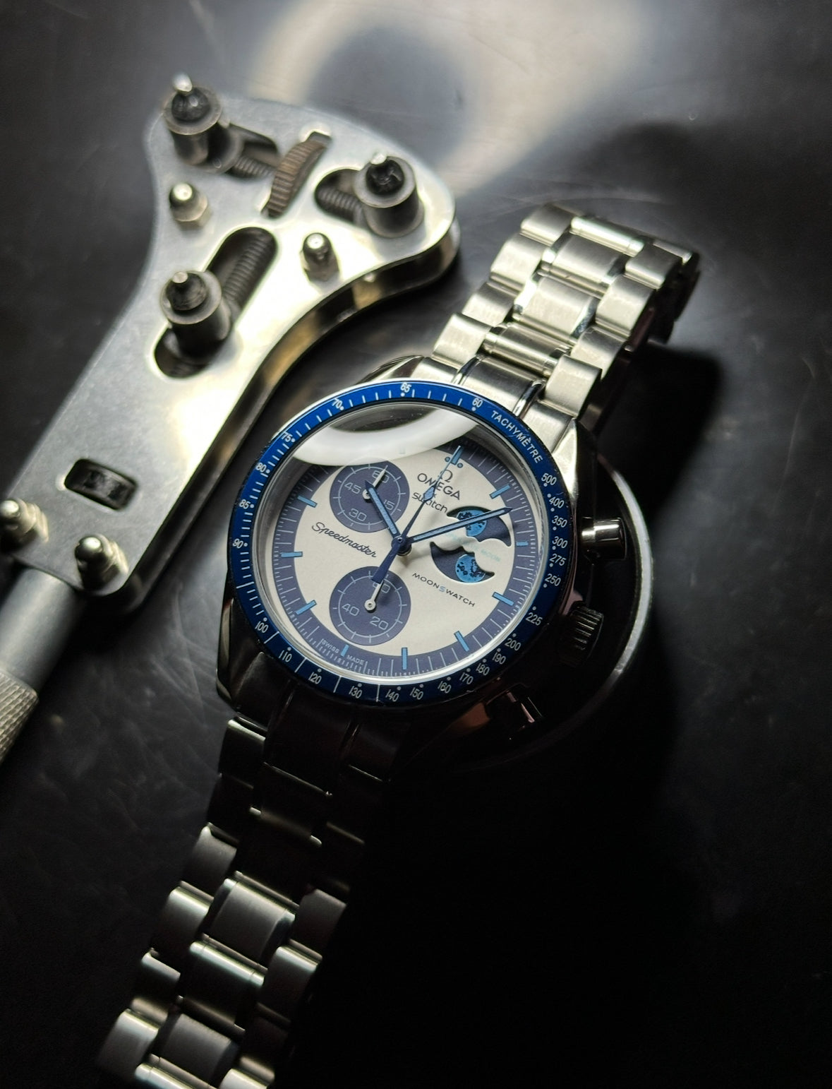 Luiz special order SUPER BLUE MOONPHASE + Steel Bracelet + Shipping